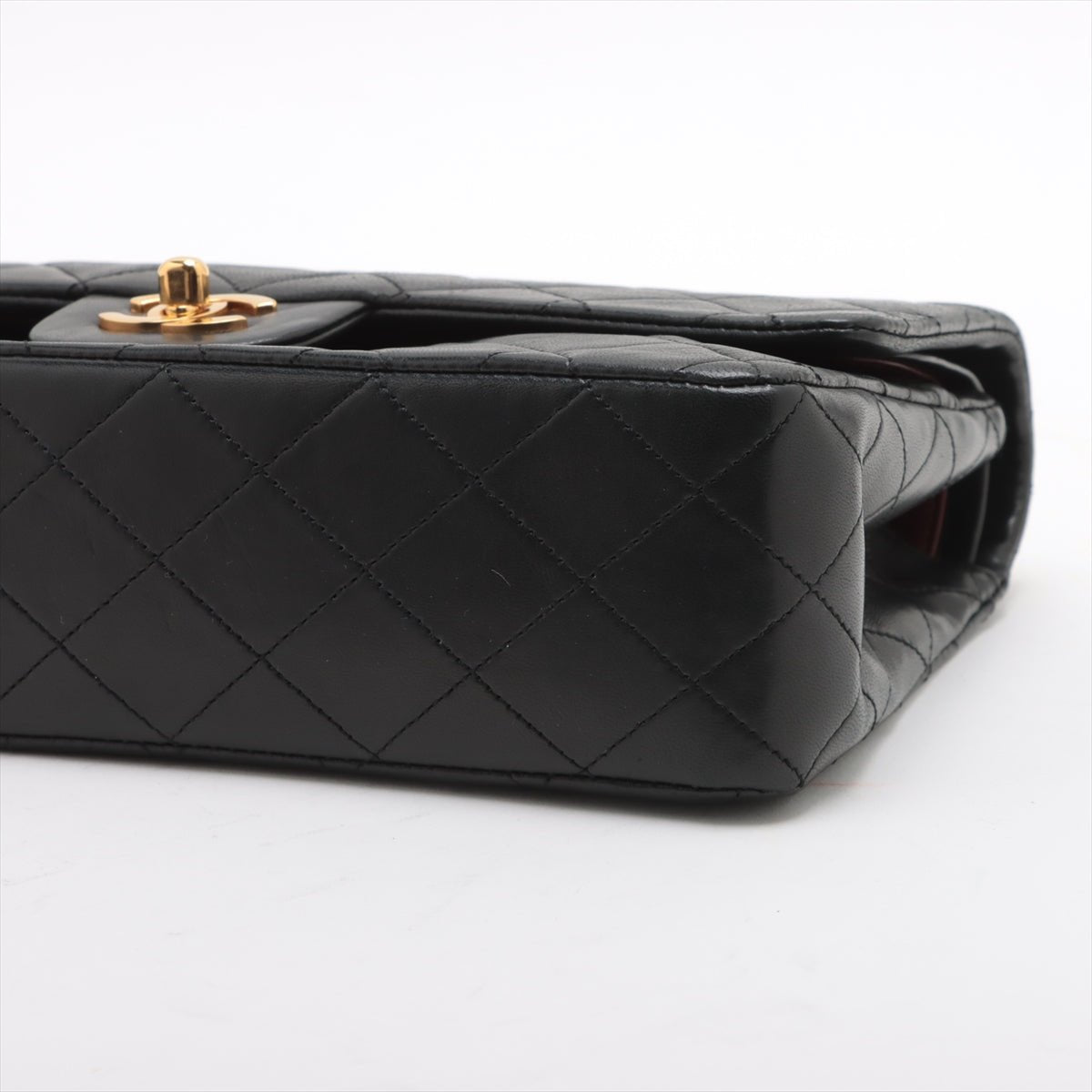 Second hand Chanel Classic Double Flap Medium Matelassè Lambskin Flap Bag Black - Tabita Bags