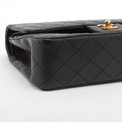 Second hand Chanel Classic Double Flap Medium Matelassè Lambskin Flap Bag Black - Tabita Bags