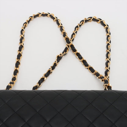 Second hand Chanel Classic Double Flap Medium Matelassè Lambskin Flap Bag Black - Tabita Bags