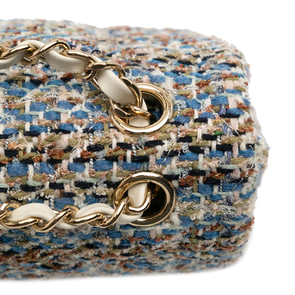 Second hand Chanel Classic Double Flap Medium Tweed Shoulder Bag Multicolor - Tabita Bags
