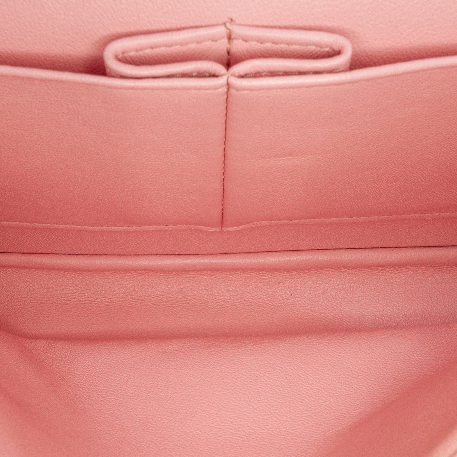 Second hand Chanel Classic Double Flap Medium Tweed Shoulder Bag Pink - Tabita Bags