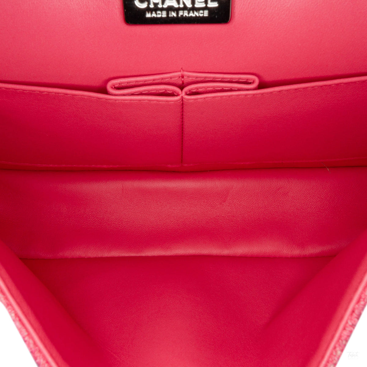 Second hand Chanel Classic Double Flap Medium Tweed Shoulder Bag Pink - Tabita Bags