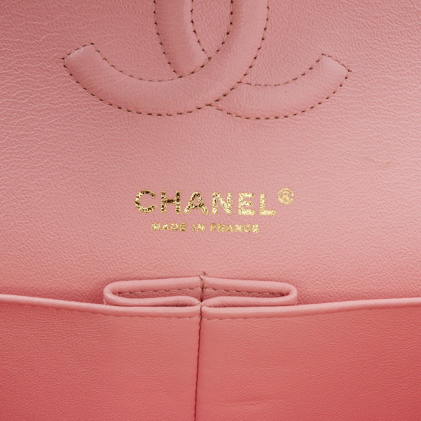 Second hand Chanel Classic Double Flap Medium Tweed Shoulder Bag Pink - Tabita Bags