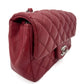 Second hand Chanel Classic Double Flap Mini Matelassè Caviar Leather 2 - Ways Flap Bag Dark Bordeaux - Tabita Bags