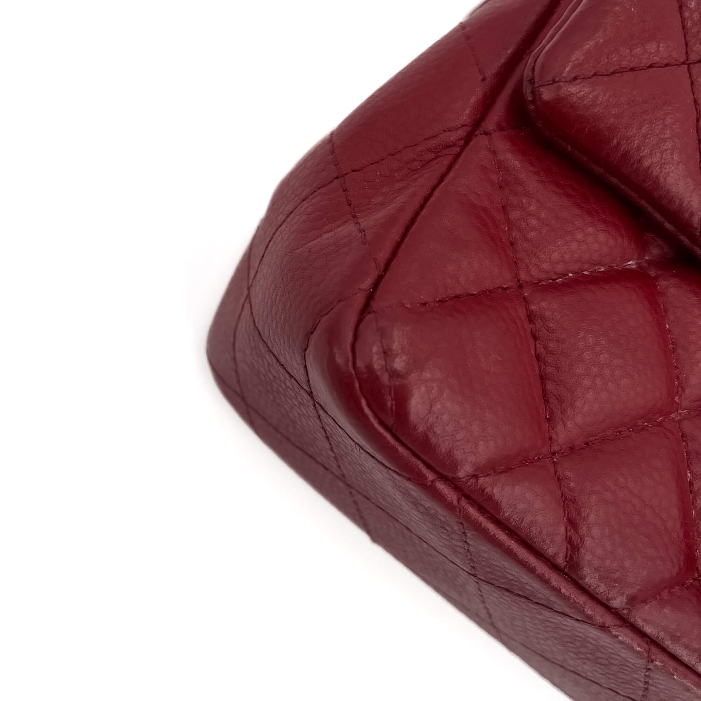 Second hand Chanel Classic Double Flap Mini Matelassè Caviar Leather 2 - Ways Flap Bag Dark Bordeaux - Tabita Bags