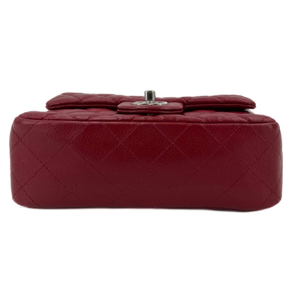 Second hand Chanel Classic Double Flap Mini Matelassè Caviar Leather 2 - Ways Flap Bag Dark Bordeaux - Tabita Bags