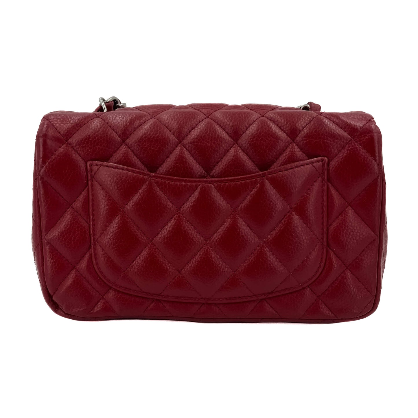 Second hand Chanel Classic Double Flap Mini Matelassè Caviar Leather 2 - Ways Flap Bag Dark Bordeaux - Tabita Bags