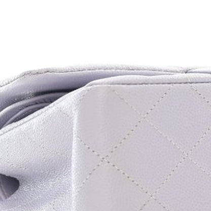 Second hand Chanel Classic Double Flap Small Caviar Leather Matelassè Shoulder Bag Purple - Tabita Bags