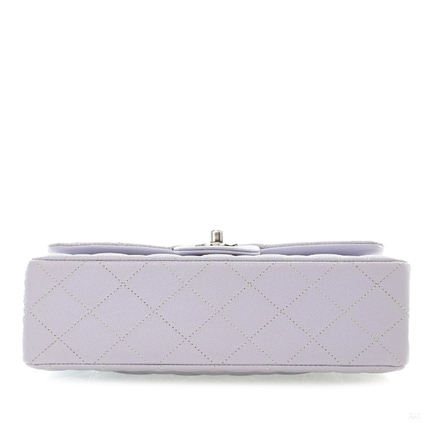 Second hand Chanel Classic Double Flap Small Caviar Leather Matelassè Shoulder Bag Purple - Tabita Bags