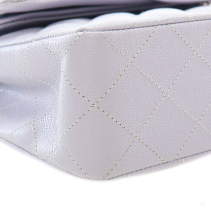 Second hand Chanel Classic Double Flap Small Caviar Leather Matelassè Shoulder Bag Purple - Tabita Bags