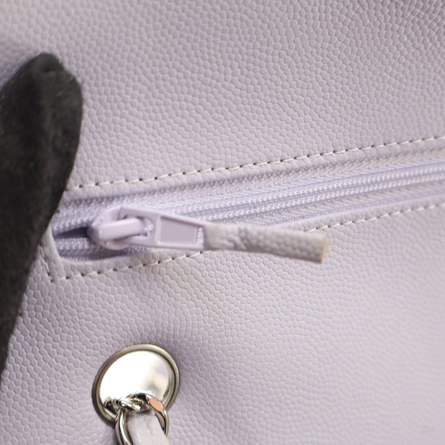 Second hand Chanel Classic Double Flap Small Caviar Leather Matelassè Shoulder Bag Purple - Tabita Bags