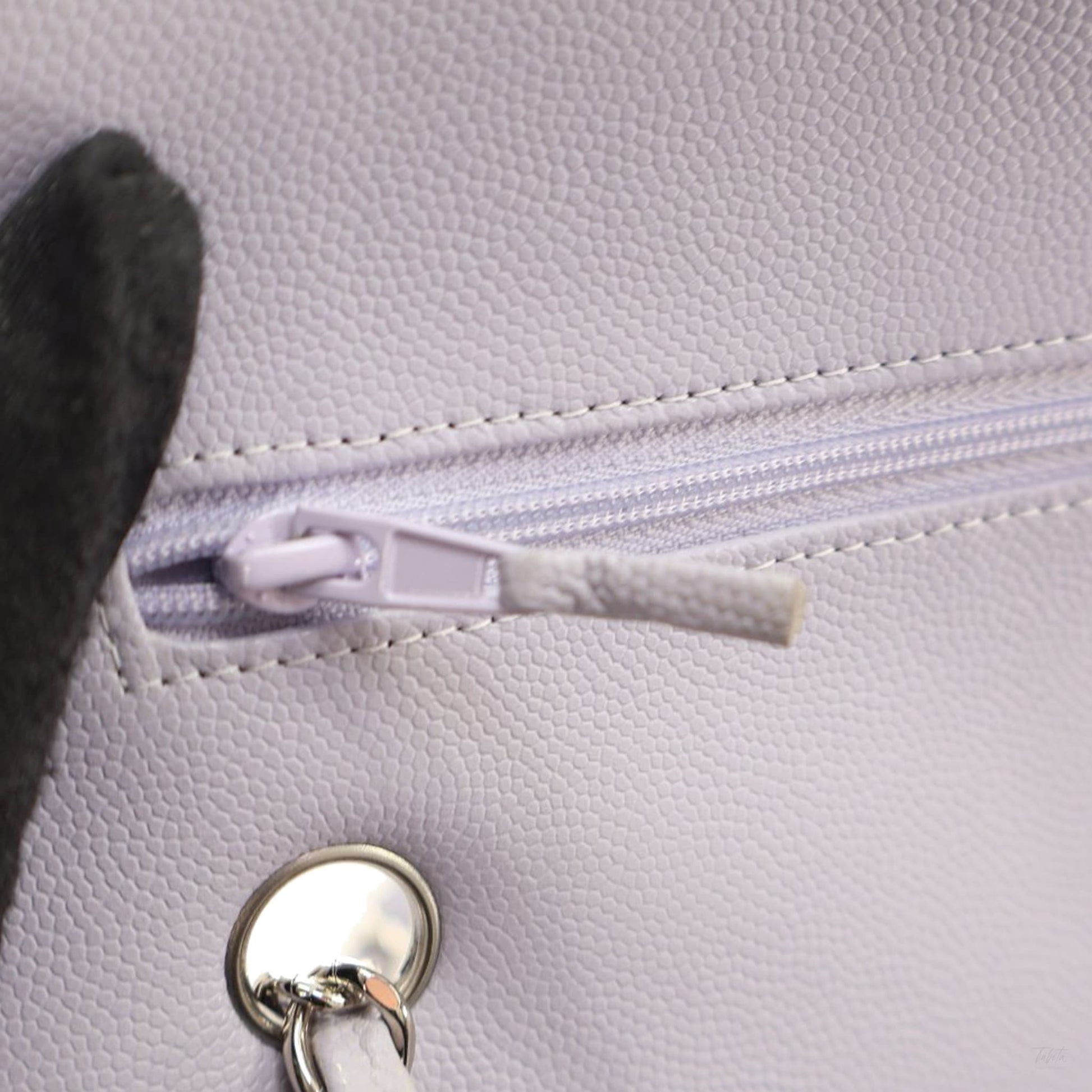 Second hand Chanel Classic Double Flap Small Caviar Leather Matelassè Shoulder Bag Purple - Tabita Bags