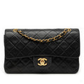 Second hand Chanel Classic Double Flap Small Lambskin Leather Matelassè Shoulder Bag Black - Tabita Bags