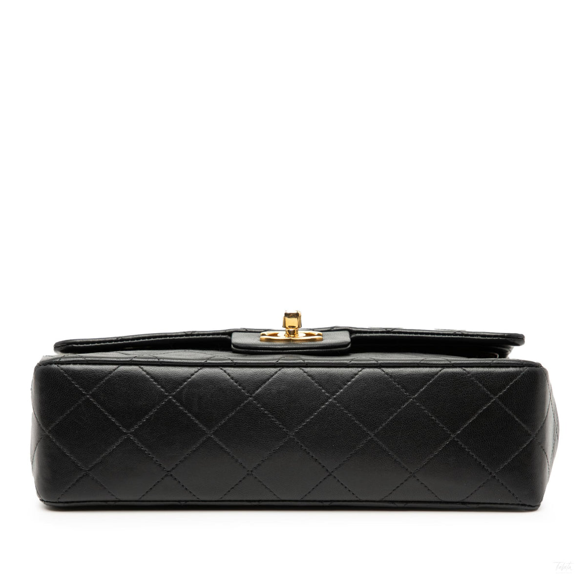 Second hand Chanel Classic Double Flap Small Lambskin Leather Matelassè Shoulder Bag Black - Tabita Bags
