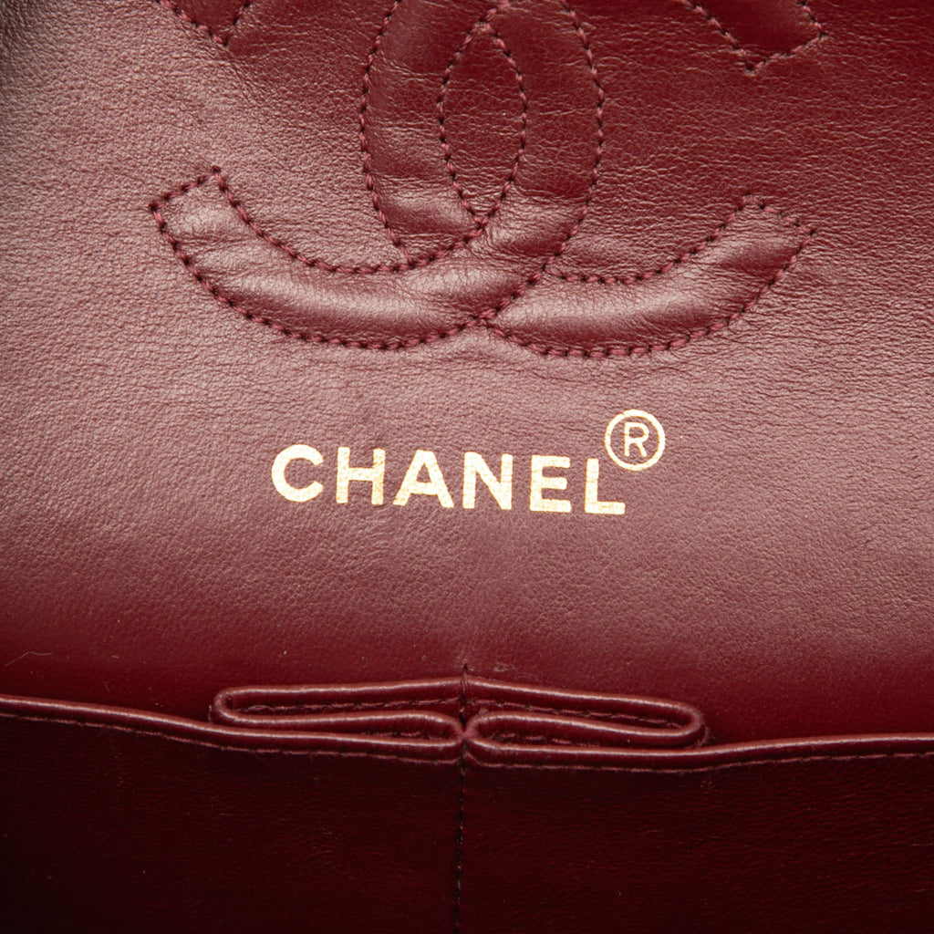 Second hand Chanel Classic Double Flap Small Lambskin Leather Matelassè Shoulder Bag Black - Tabita Bags