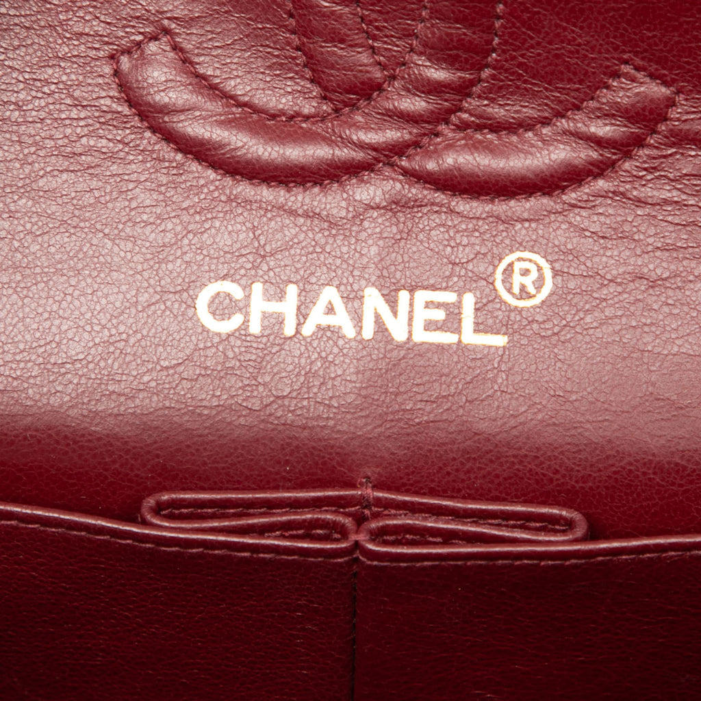 Second hand Chanel Classic Double Flap Small Lambskin Leather Matelassè Shoulder Bag Black - Tabita Bags
