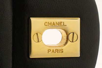 Second hand Chanel Classic Double Flap Small Lambskin Leather Matelassè Shoulder Bag Black - Tabita Bags