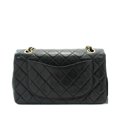 Second hand Chanel Classic Double Flap Small Lambskin Leather Matelassè Shoulder Bag Black - Tabita Bags