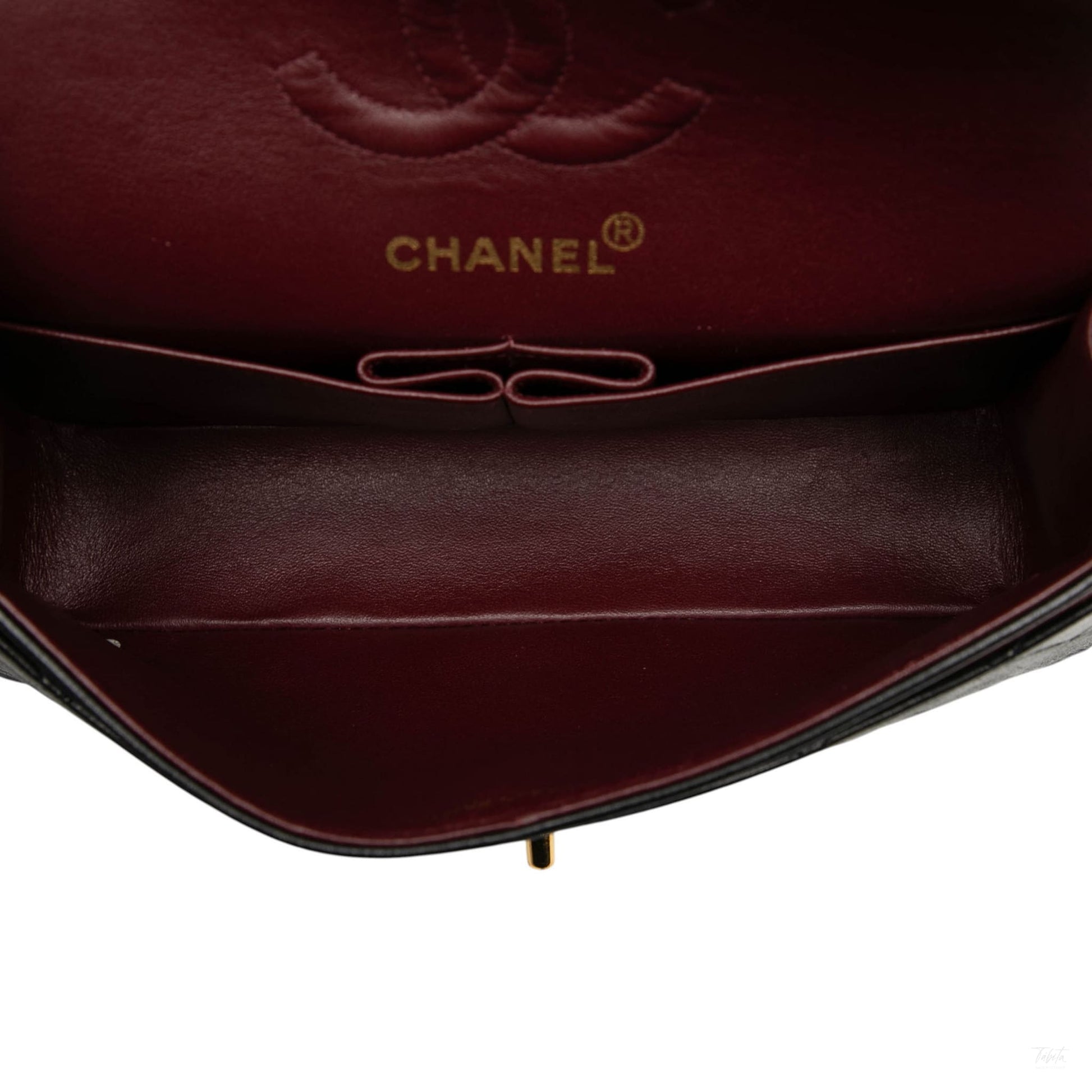 Second hand Chanel Classic Double Flap Small Lambskin Leather Matelassè Shoulder Bag Black - Tabita Bags