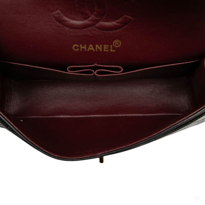 Second hand Chanel Classic Double Flap Small Lambskin Leather Matelassè Shoulder Bag Black - Tabita Bags