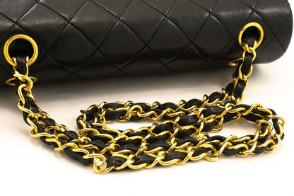 Second hand Chanel Classic Double Flap Small Lambskin Leather Matelassè Shoulder Bag Black - Tabita Bags