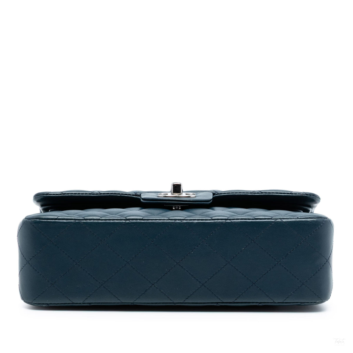 Second hand Chanel Classic Double Flap Small Lambskin Leather Matelassè Shoulder Bag Blue - Tabita Bags