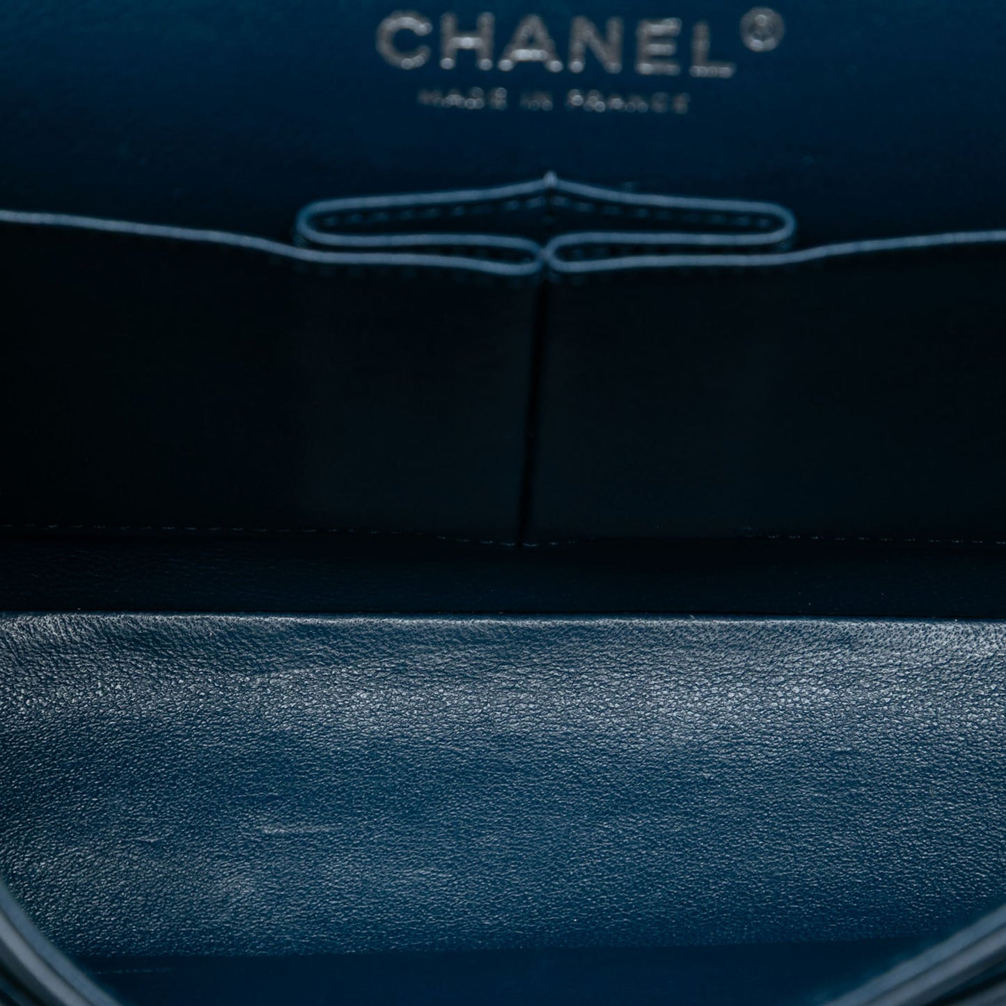 Second hand Chanel Classic Double Flap Small Lambskin Leather Matelassè Shoulder Bag Blue - Tabita Bags