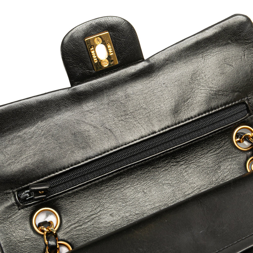 Second hand Chanel Classic Double Flap Small Matelassè Lambskin Flap Shoulder Bag Black - Tabita Bags