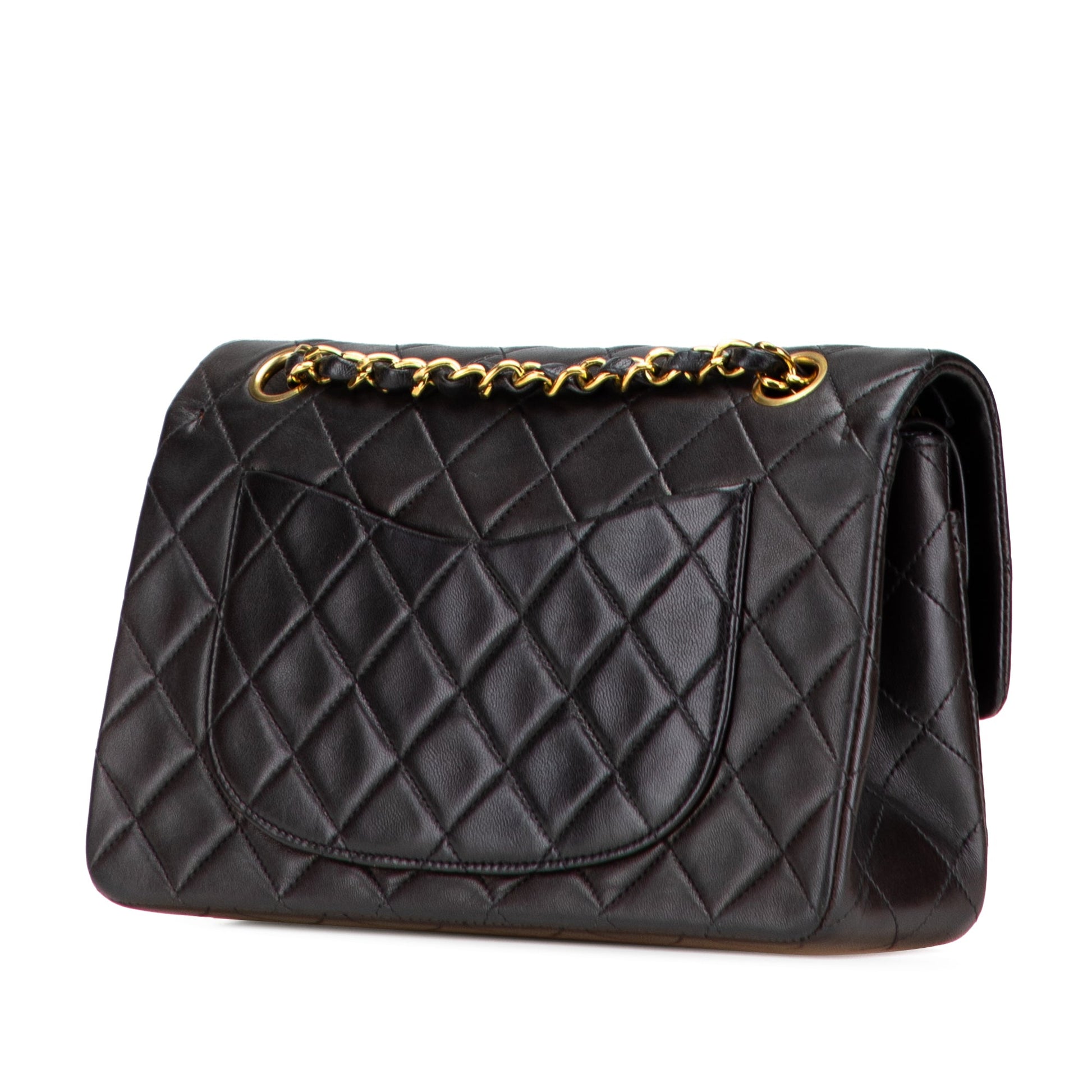 Second hand Chanel Classic Double Flap Small Matelassè Lambskin Flap Shoulder Bag Black - Tabita Bags