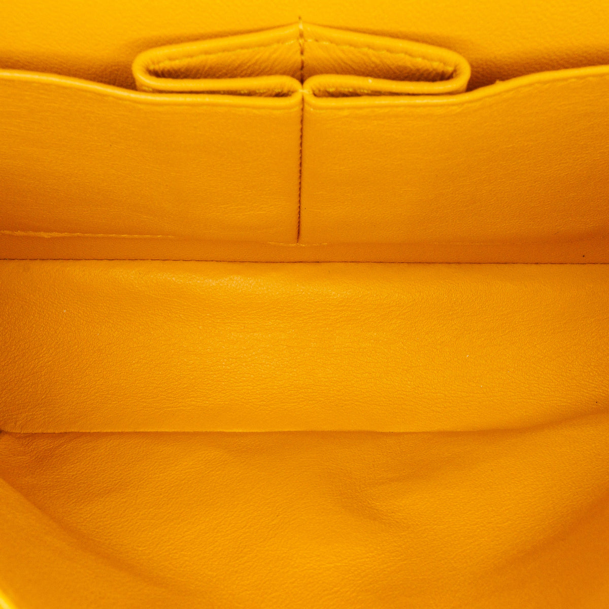 Second hand Chanel Classic Double Flap Small Matelassè Lambskin Flap Shoulder Bag Yellow - Tabita Bags