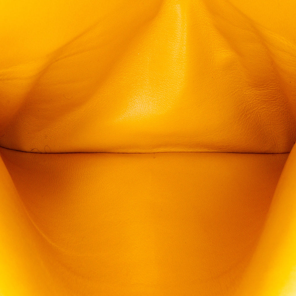 Second hand Chanel Classic Double Flap Small Matelassè Lambskin Flap Shoulder Bag Yellow - Tabita Bags