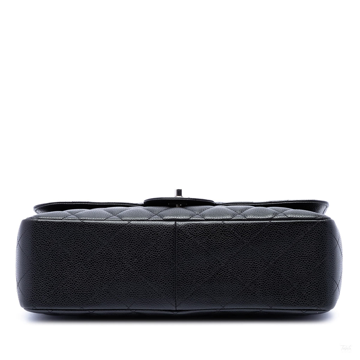 Second hand Chanel Classic Single Flap Jumbo Caviar Leather Matelassè Handbag Black - Tabita Bags