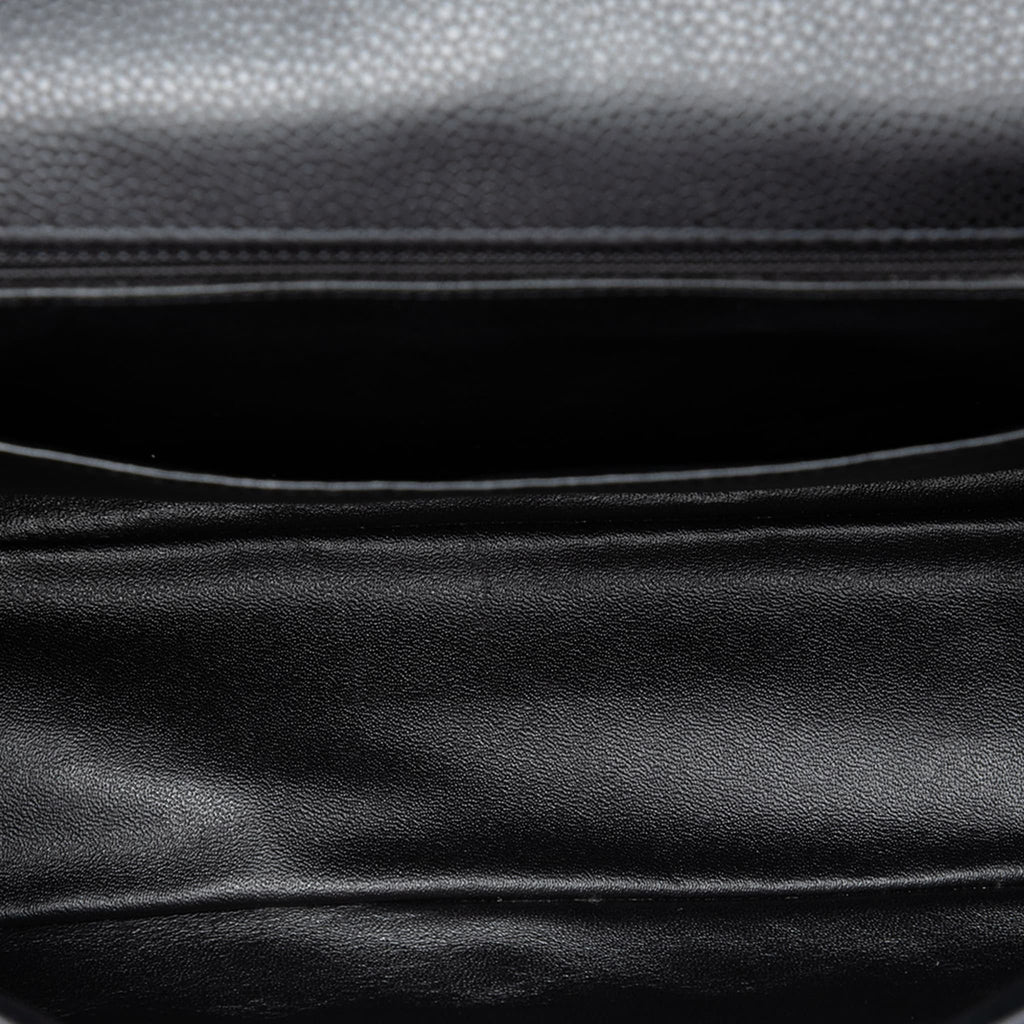 Second hand Chanel Classic Single Flap Jumbo Caviar Leather Matelassè Handbag Black - Tabita Bags