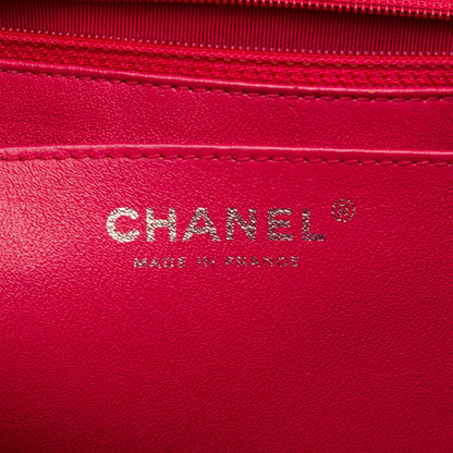 Second hand Chanel Classic Single Flap Jumbo Caviar Leather Matelassè Handbag Pink - Tabita Bags