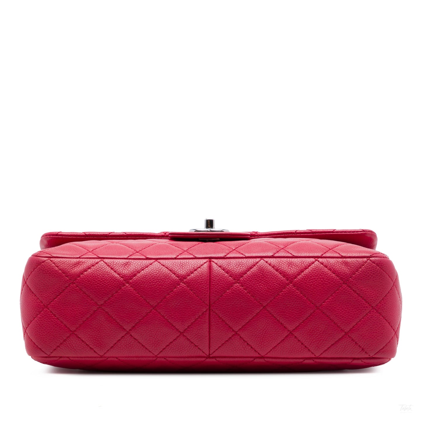 Second hand Chanel Classic Single Flap Jumbo Caviar Leather Matelassè Handbag Pink - Tabita Bags