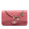 Second hand Chanel Classic Single Flap Leather Matelassè Crossbody Pink - Tabita Bags