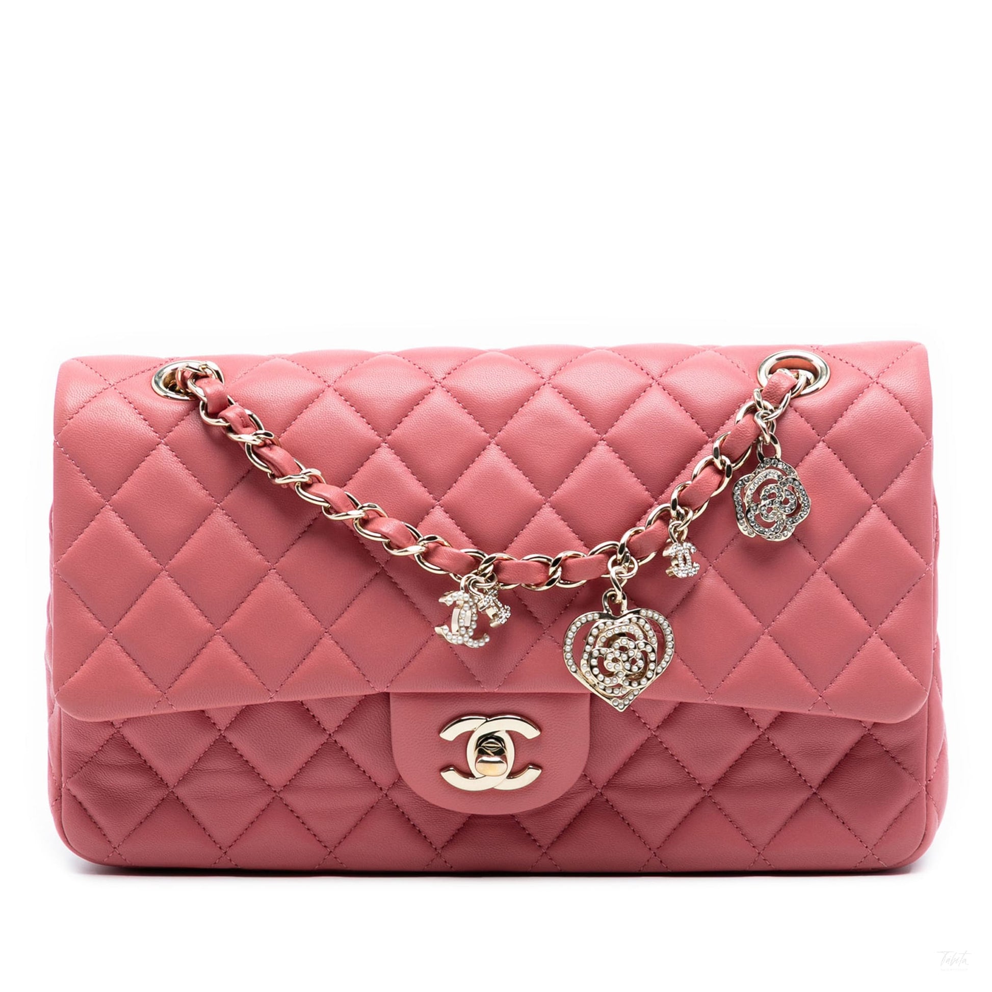 Second hand Chanel Classic Single Flap Leather Matelassè Crossbody Pink - Tabita Bags