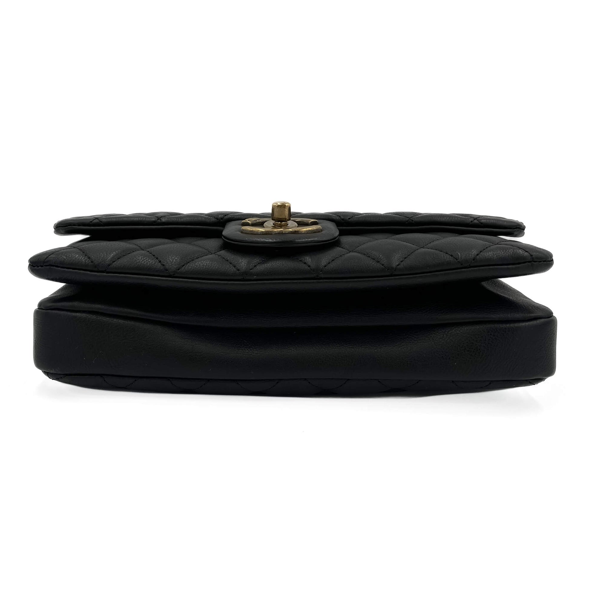 Second hand Chanel Classic Single Flap Matelassè 2 - Ways Flap Bag Black - Tabita Bags