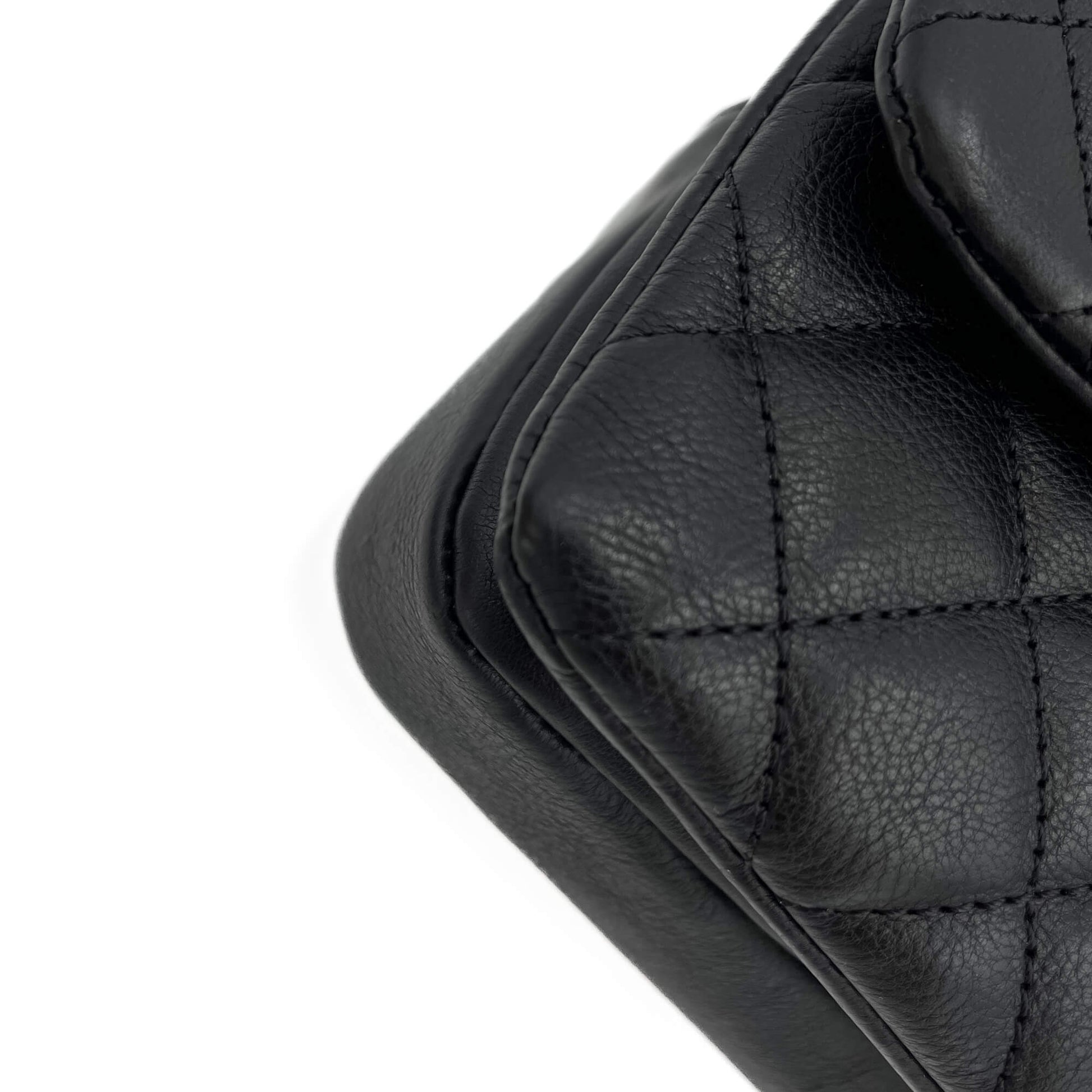 Second hand Chanel Classic Single Flap Matelassè 2 - Ways Flap Bag Black - Tabita Bags