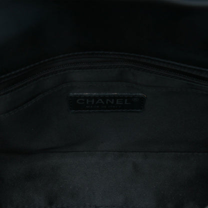 Second hand Chanel Classic Single Flap Medium Lambskin Leather Matelassè Shoulder Bag Black - Tabita Bags