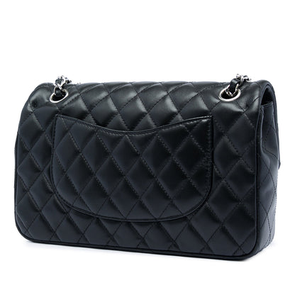 Second hand Chanel Classic Single Flap Medium Lambskin Leather Matelassè Shoulder Bag Black - Tabita Bags