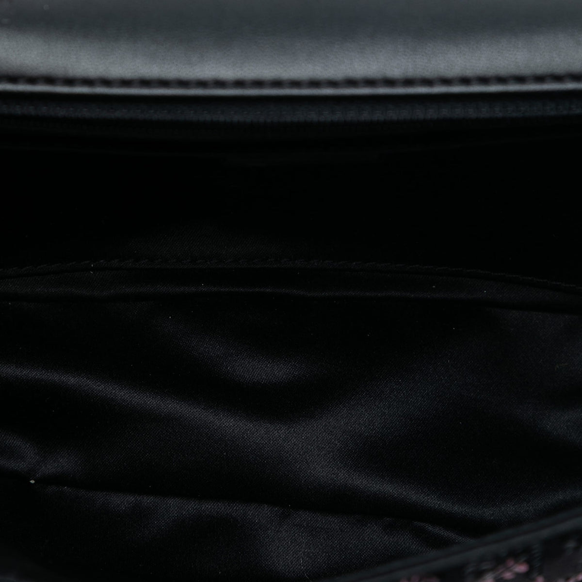 Second hand Chanel Classic Single Flap Medium Leather & Sequin Matelassè Crossbody Black - Tabita Bags