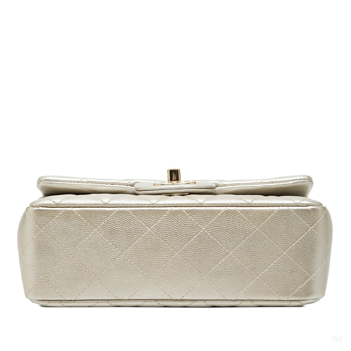 Second hand Chanel Classic Single Flap Mini Caviar Leather Matelassè Shoulder Bag Gold - Tabita Bags