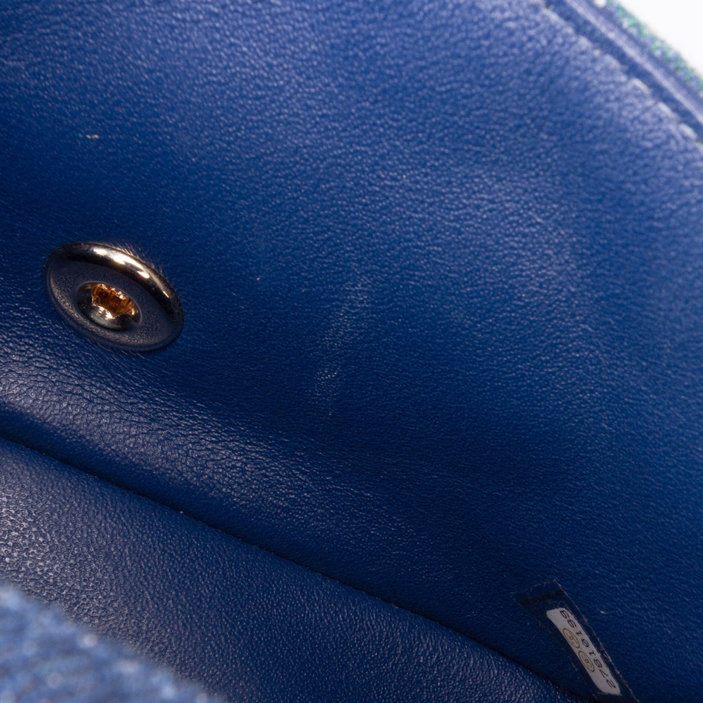 Second hand Chanel Classic Single Flap Mini Denim Matelassè Shoulder Bag Blue - Tabita Bags