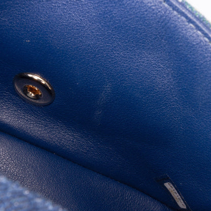 Second hand Chanel Classic Single Flap Mini Denim Matelassè Shoulder Bag Blue - Tabita Bags