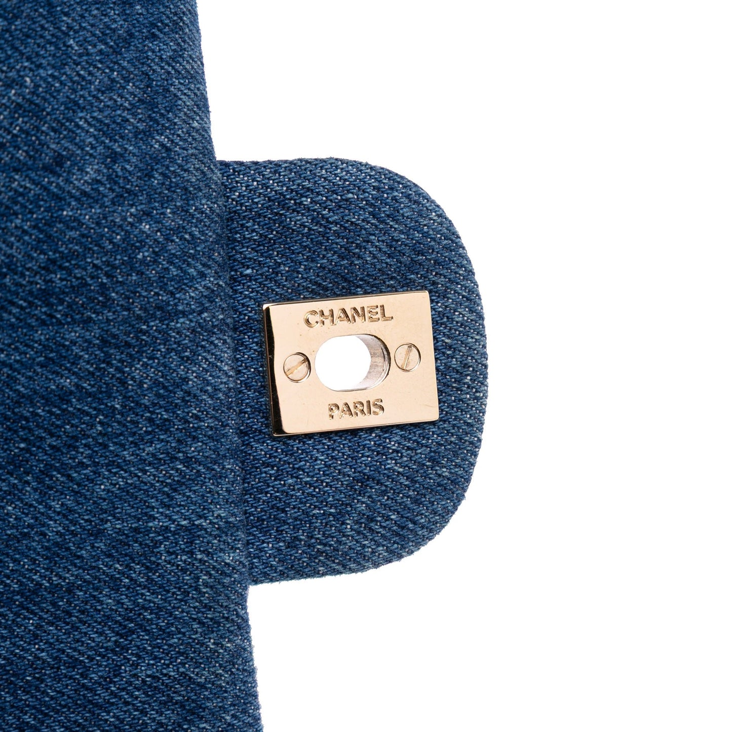 Second hand Chanel Classic Single Flap Mini Denim Matelassè Shoulder Bag Blue - Tabita Bags