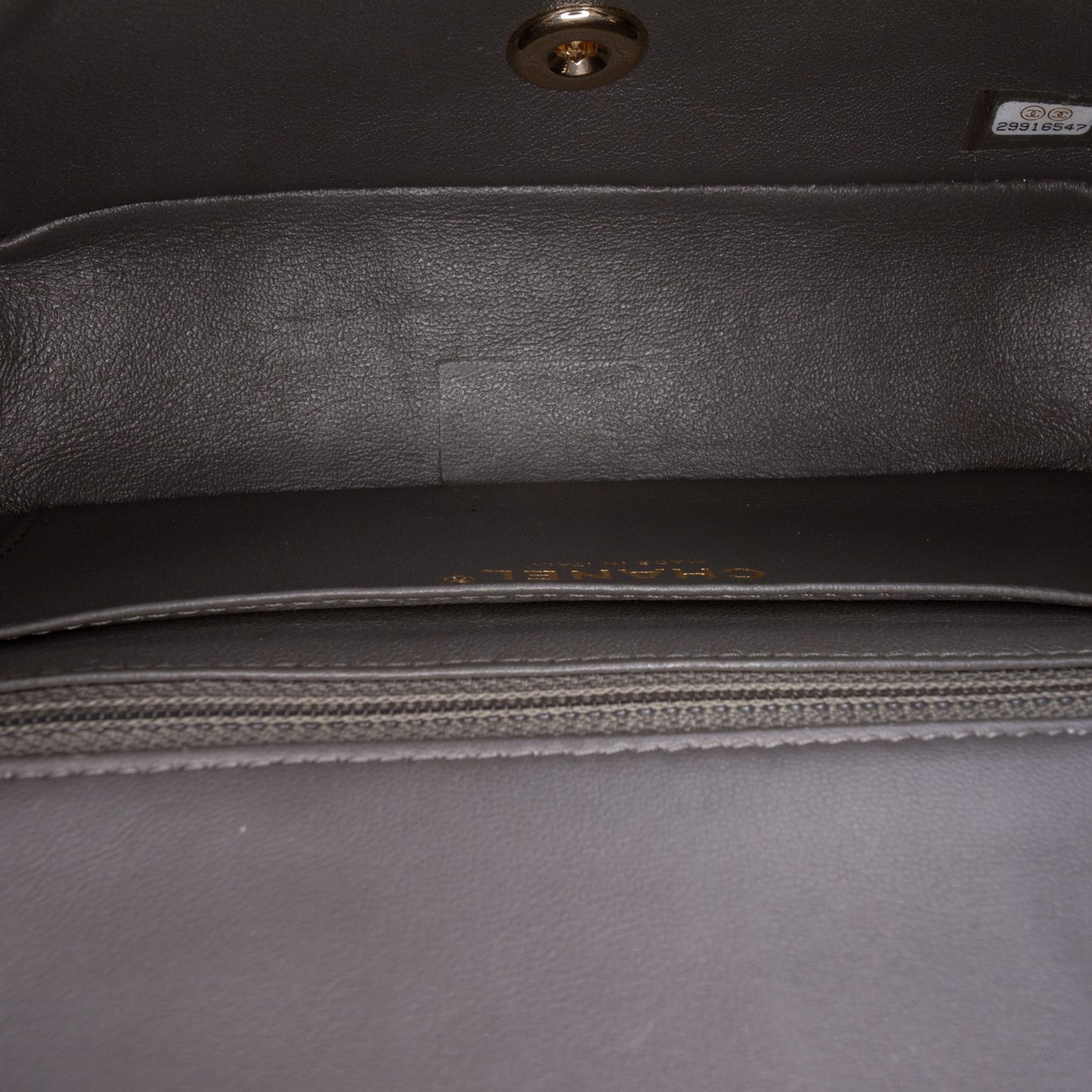 Second hand Chanel Classic Single Flap Mini Lambskin Leather Matelassè Shoulder Bag Grey - Tabita Bags