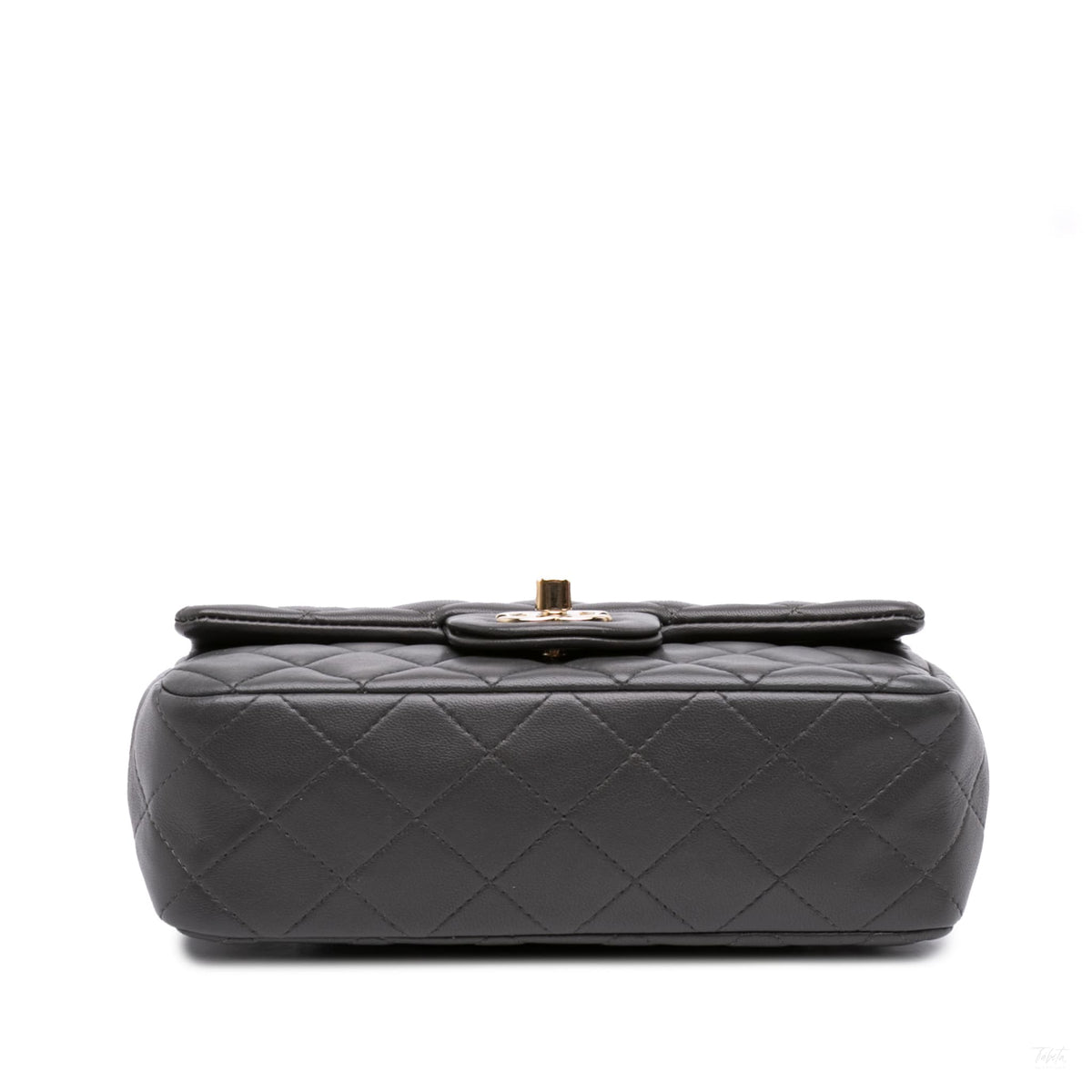 Second hand Chanel Classic Single Flap Mini Lambskin Leather Matelassè Shoulder Bag Grey - Tabita Bags