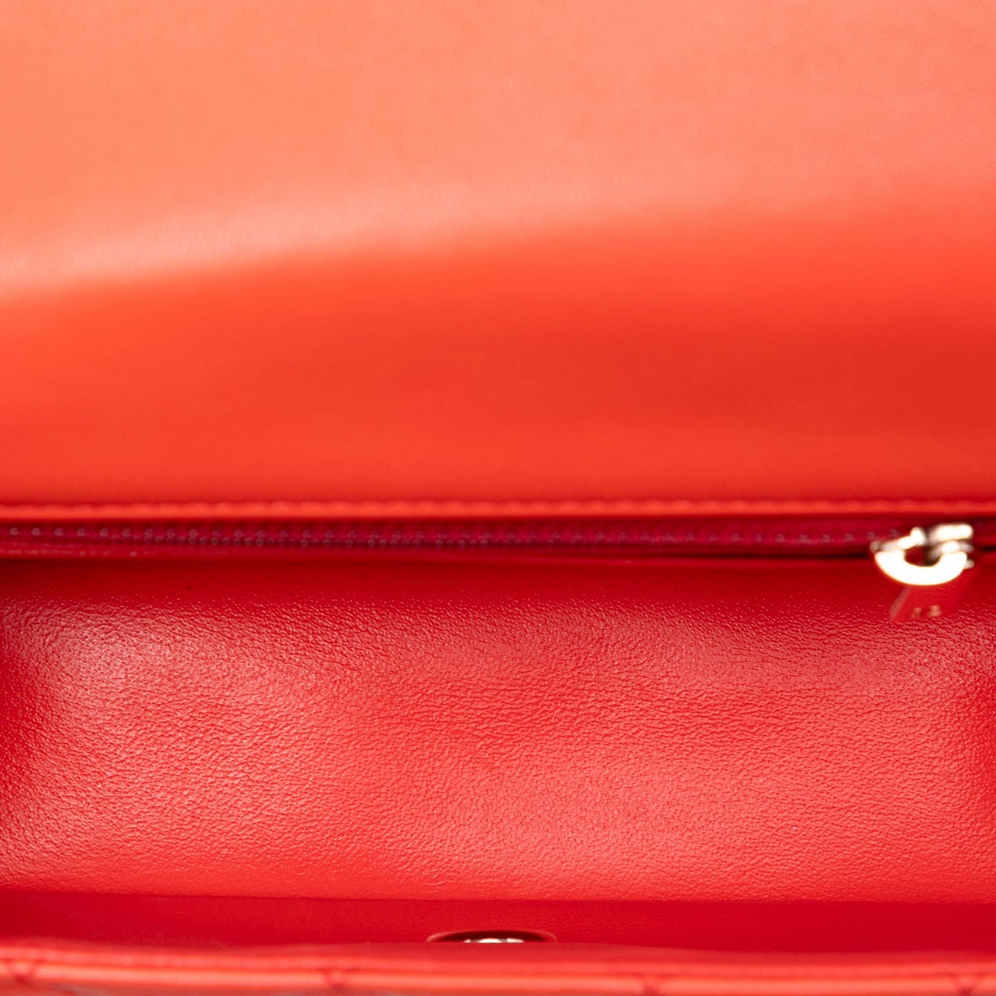 Second hand Chanel Classic Single Flap Mini Lambskin Leather Matelassè Shoulder Bag Orange - Tabita Bags