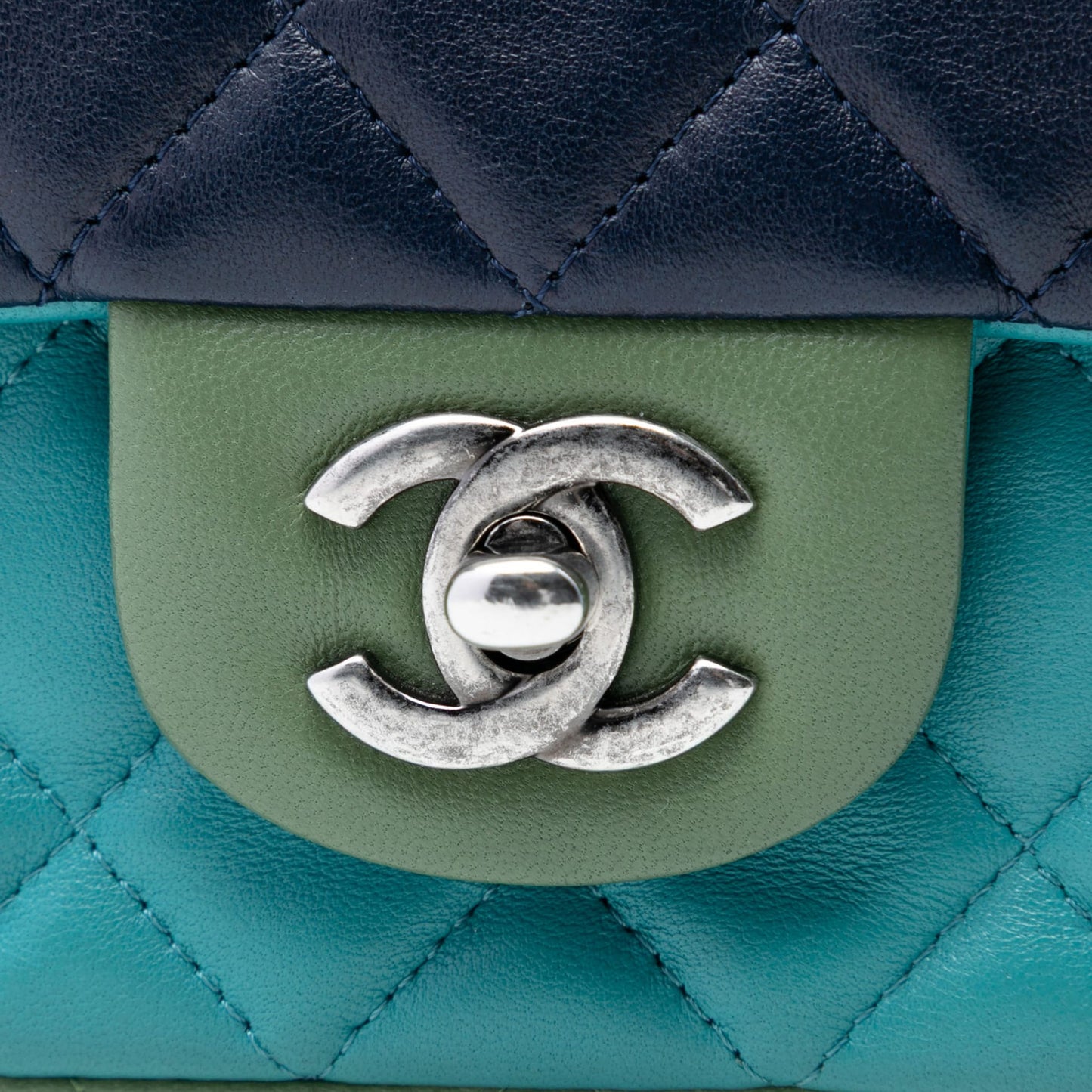 Second hand Chanel Classic Single Flap Mini Lambskin Leather Matelassè Shoulder Bag Tricolor - Tabita Bags